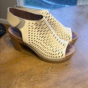 Dansko Danae Oyster Peep-Toe Heels